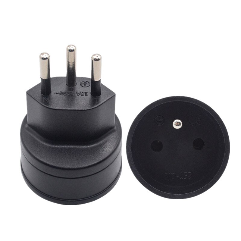 European France TO Swiss plugs Travel Adapter 3 pin plug 10A 250V Power Plug EU to Switzerland Electrical Plug