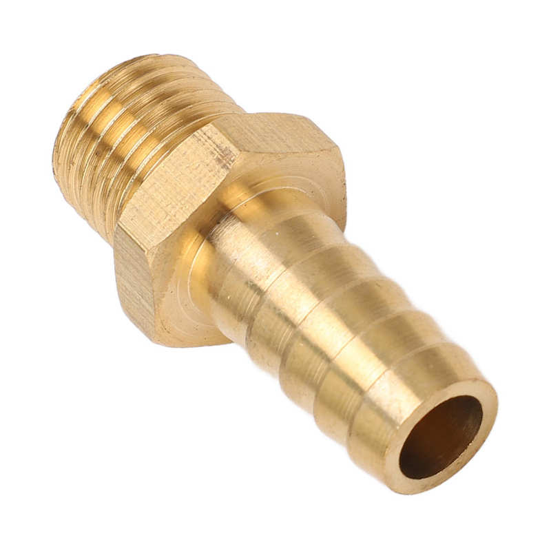 Conector de púas de latón, extremo macho roscado, 7/16 pulgadas, Conector de manguera recta, conector M14x1.5 para tubería de Gas para tubería de aire y agua