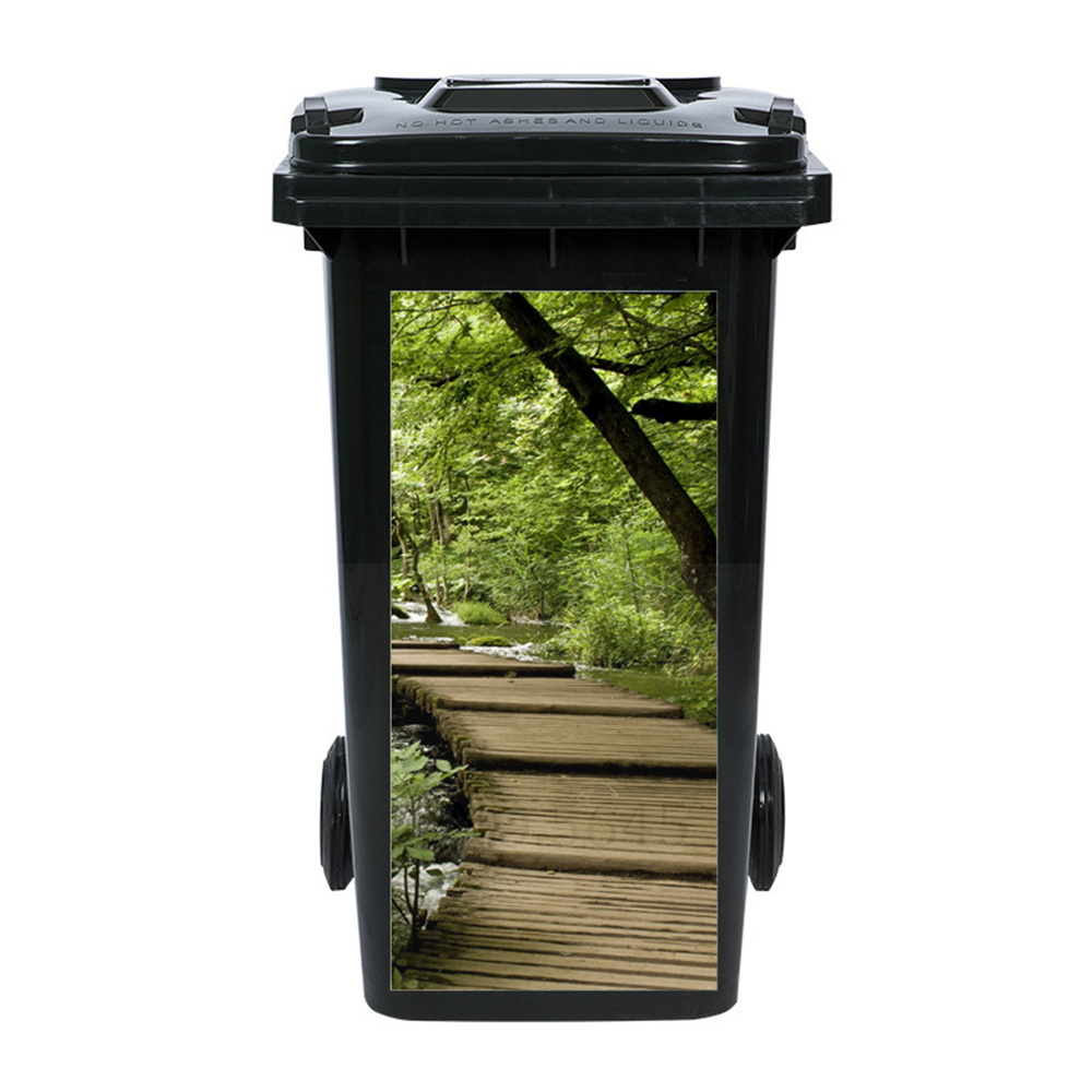 Outdoor Prullenbak Sticker Vinyl Natuurlijke Groene Planten Boeket Zelfklevende Trush Keuken Wheelie Bin Stickers Vuilnisbakken Stickers