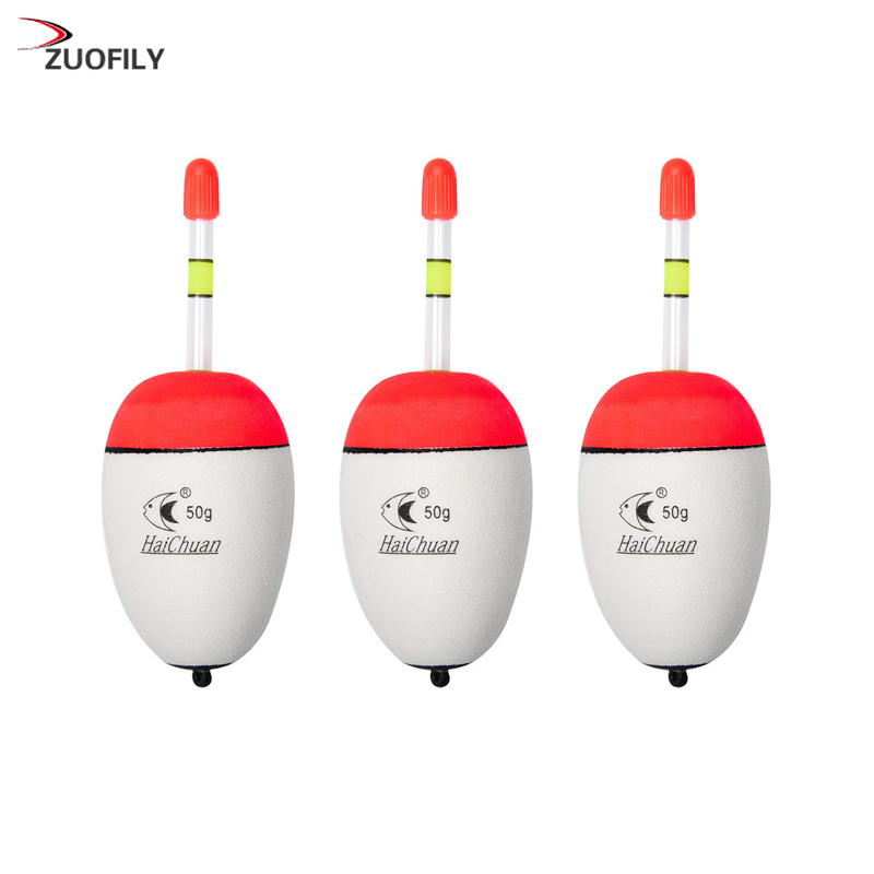 Flotador de pesca EVA versión mejorada, palos luminosos nocturnos Bobber de 10g/20g/30g/40g/50g/60g, herramienta de aparejos de pesca de vientre con pote