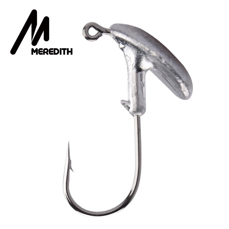 MEREDITH 10 PCS/Lot fente de sang plomb gabarit tête gobelet crochet de pêche 3.5g 5g 7g 10g 14g crochet pour leurre souple en acier au carbone crochet de pêche