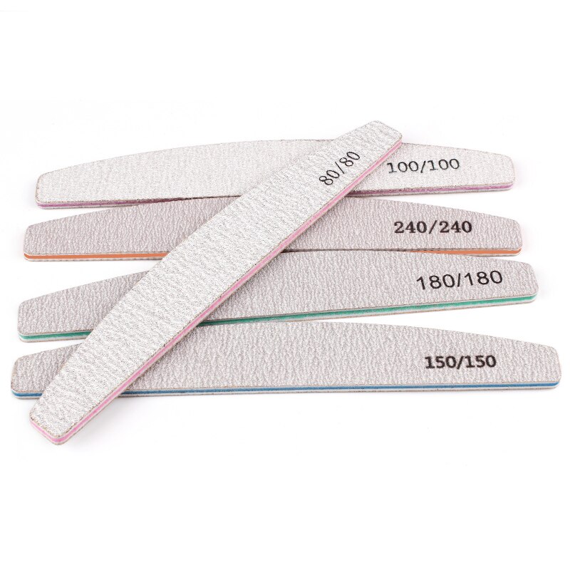 5pz/10pz lime per unghie colorate per barche in carta vetrata 80/100/150/180/240 tampone di carta vetrata grigia smeriglio bordo manicure accessori per unghie