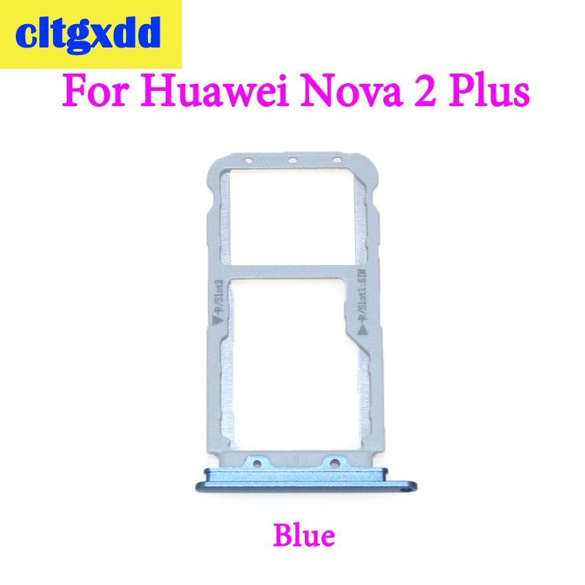 cltgxdd SIM Card Tray Socket Slot Holder Adapters For Huawei Nova 2 Nova 2 Plus Sim Cards Adapters Phone Replacement Spare Parts: For Nova2Plus Blue