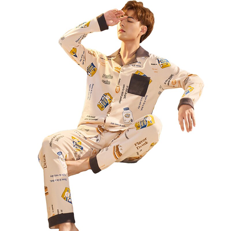 Pijamas de algodón de 100% para hombre, conjuntos de Top para dormir y pantalones, Pijama masculino, ropa de casa informal, ropa de dormir