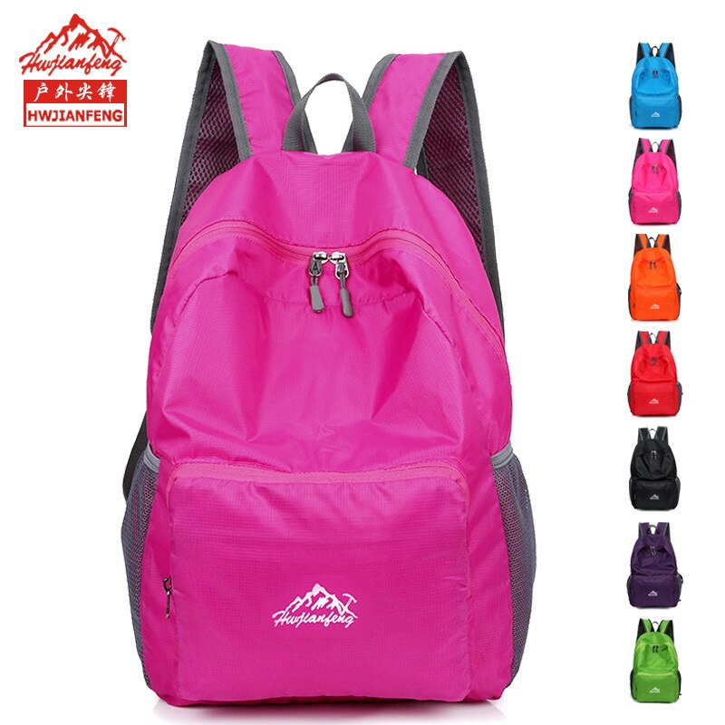 HWJIANFENG Nylon pliant sac à dos voyage sport sac de sport femmes sac sur le sac à bandoulière organisateur imperméable randonnée Camping