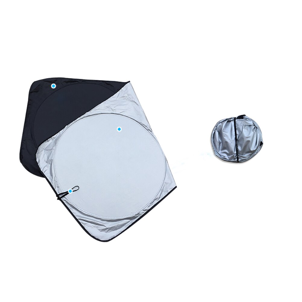Car Windshield Sun Shade Visor Shield Dual Circle Cover Folding UV Protector: Default Title