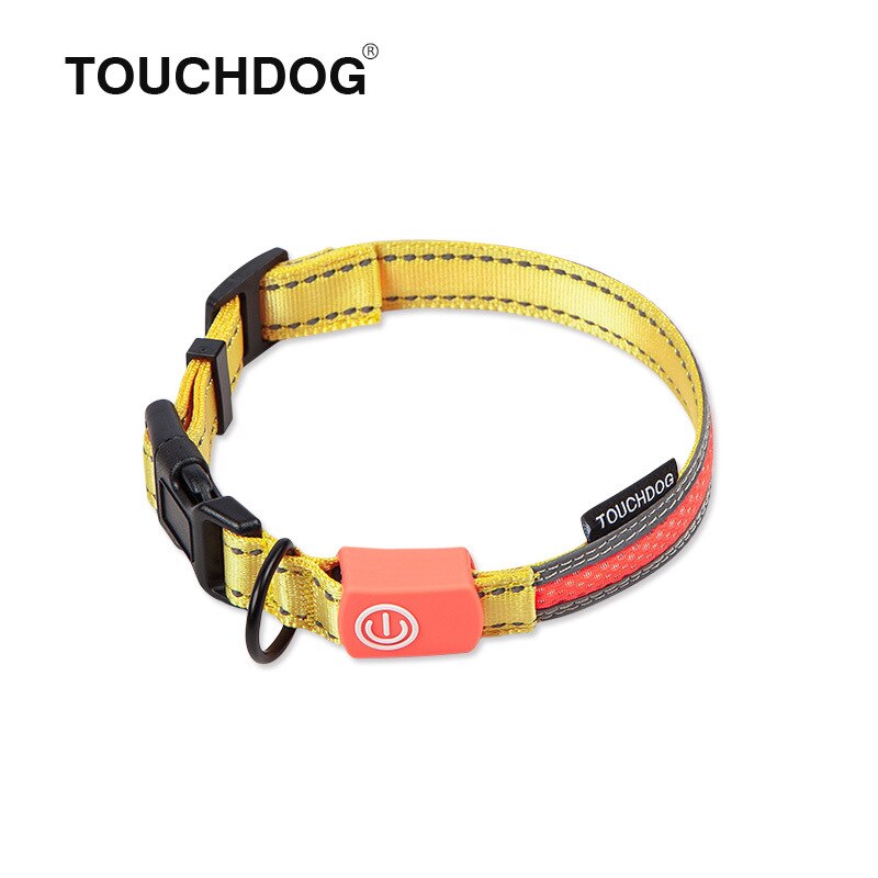 Touchdog koiran valjaat led valot koiran talutushihna heijastavat koiran kaulapannat valjaat koirille lemmikkitarvikkeet pienet keskisuuret koirat: Tdlc 00080d / S