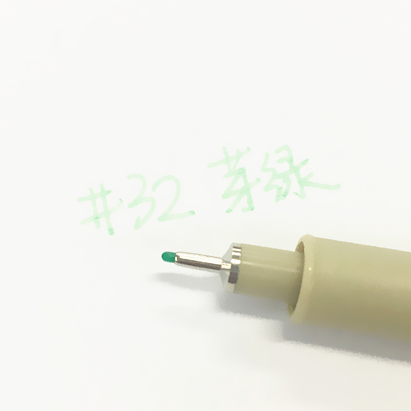 1Pcs Colors Porous-Point Pens Waterproof Hand-Drawn Sketch Needle Pen Dawing Liner Fineliner Cartoon Signature Pen: 05 Light Green