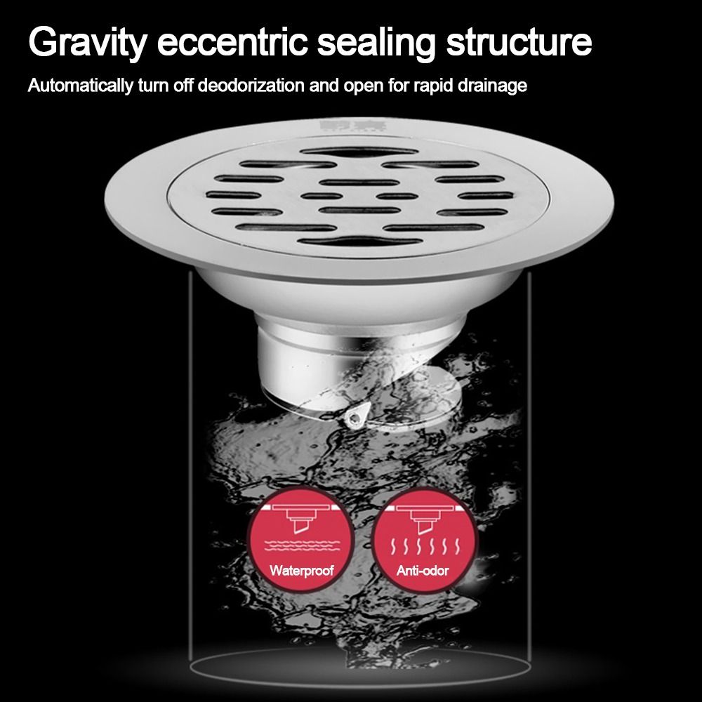 Escurridor de suelo de acero inoxidable, colador cuadrado de doble uso para fregadero, cubierta para alcantarillado de baño, 10/12cm