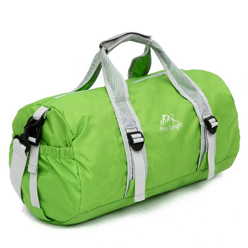 Udendørs vandtæt sports gym tasker nylon træningstaske ultralet foldbar fitness skuldertaske rejse håndtaske: Grøn