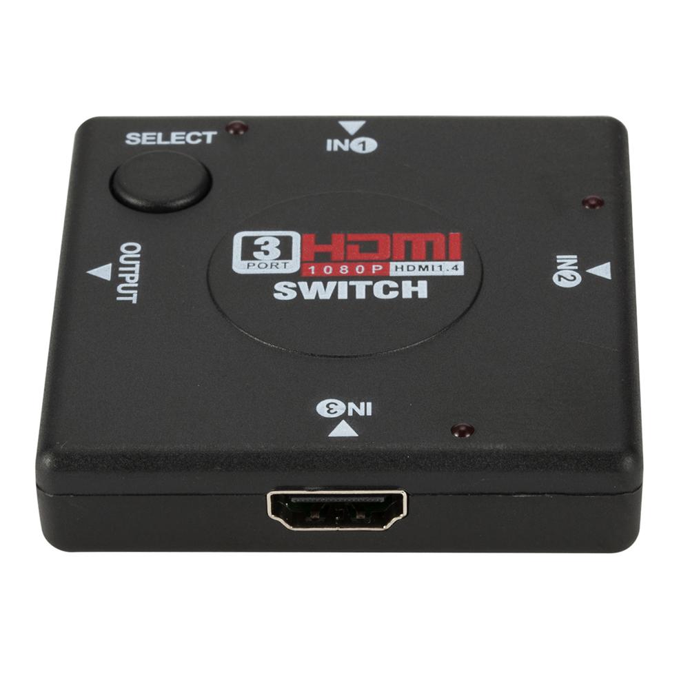 Draagbare 3 Port Hdmi 1080P Splitter Switch Selector Switcher Hub Voor Hdtv PS3