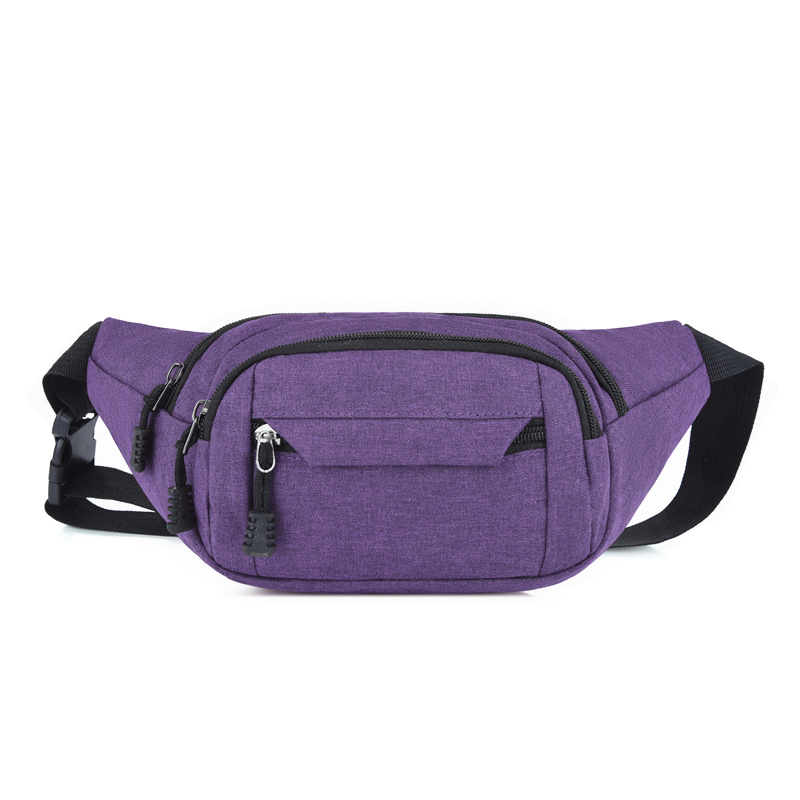 Marsupio da uomo borsa portafoglio da uomo borsa da cintura Casual grande per telefono borsa da donna borsa da viaggio in tela borsa da moto Fanny Banana Hip: A-purple