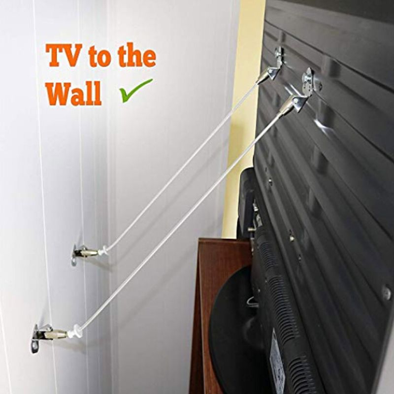 Metal Anti-Tip Furniture Anchor Safe Strap Wall Mounted Baby Proofing Secure Kit