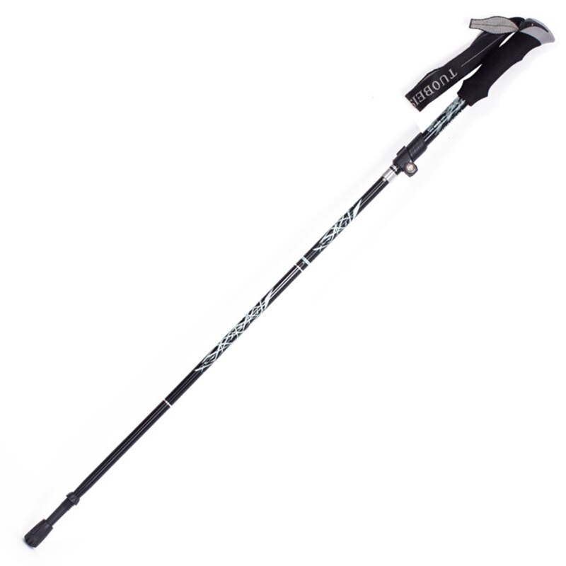 -TUOBEIS 5-Section Telescopic Trekking Pole Walking Sticks Portable Nordic Outdoor Climbing Stick Hiking Poles: Black