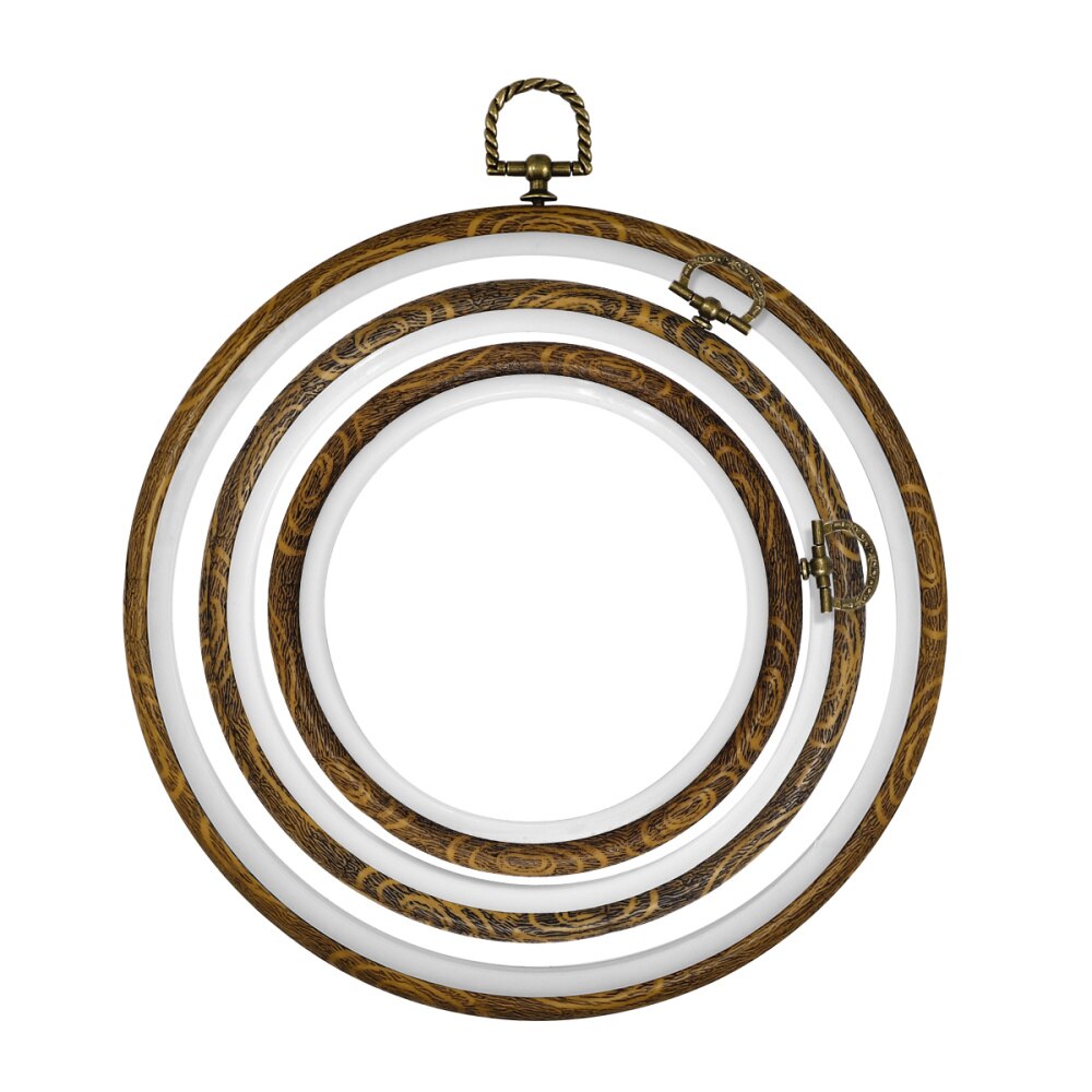 ULTNICE 3Pcs Embroidery Hoops Cross Stitch Hoop Ring Imitated Wood Circle Set Display Frame for Art Craft Handy Sewing and Hangi: Default Title