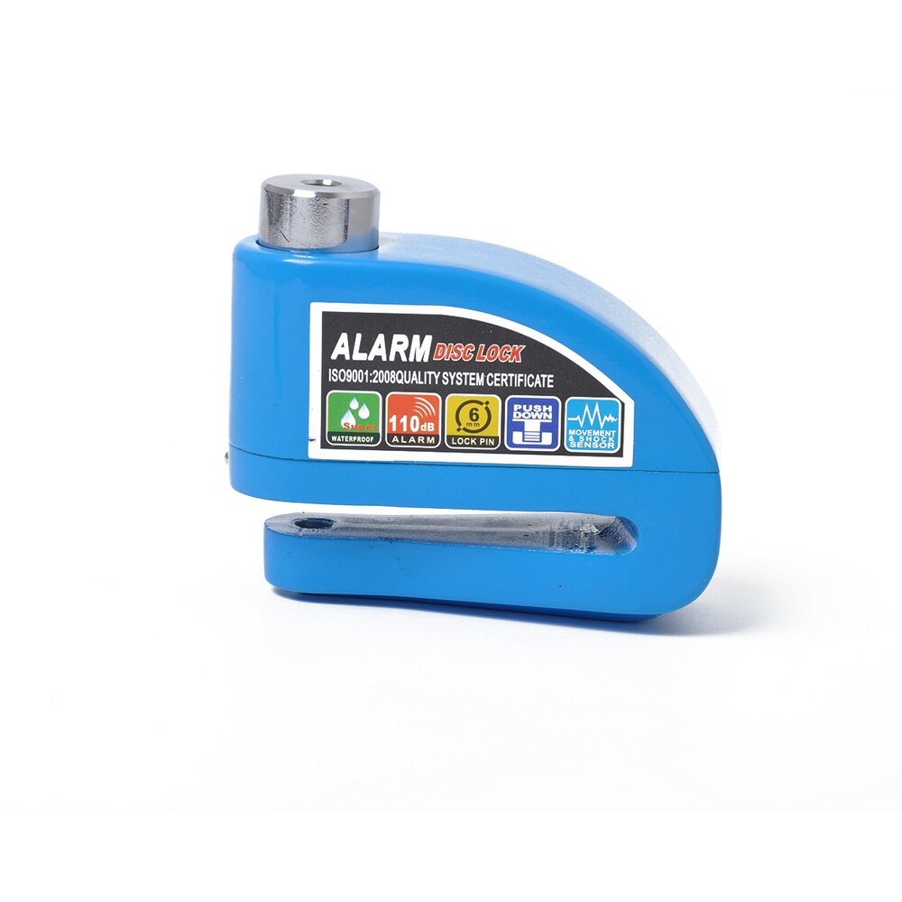 Motorcycle Bike Safety Anti-theft Lock Wheel Brake Lock Safety Alarm Anti-theft Device System Motorcycle Scooter Anti-theft Lock: Blue
