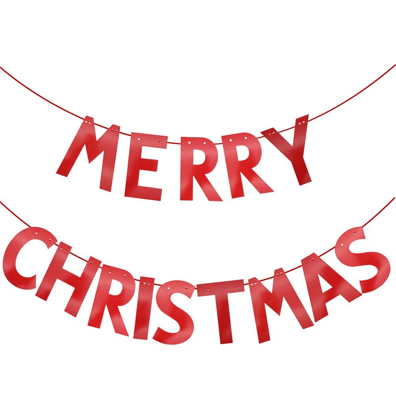 1set paper Merry Christmas Banner Party Bunting Garland Home Christmas Ornament Year's Eve Party Decoration Supplies