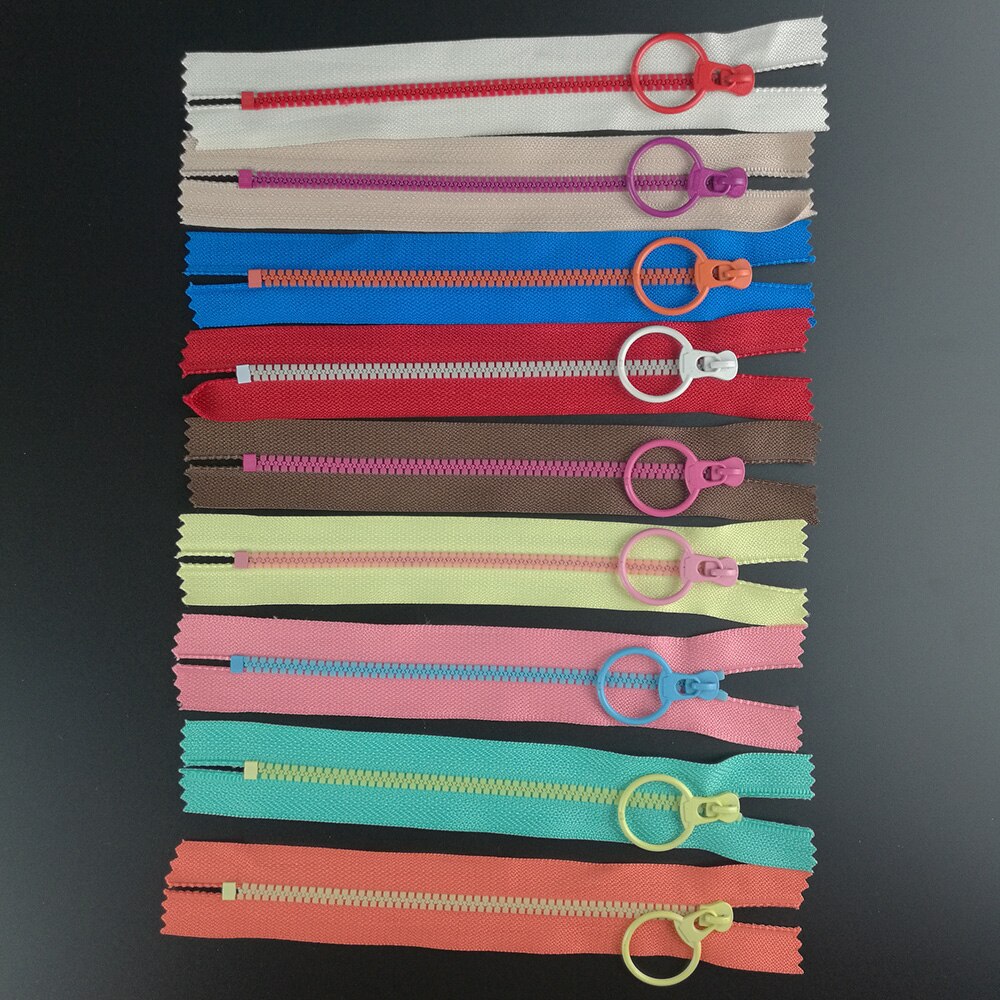 10 STKS CONTRAST KLEUR 3 # Hars Ritsen Lifting Ring Quoit Rits DIY Handgemaakte Accessoire Naaien Craft Bag Kledingstuk Materiaal ritsen