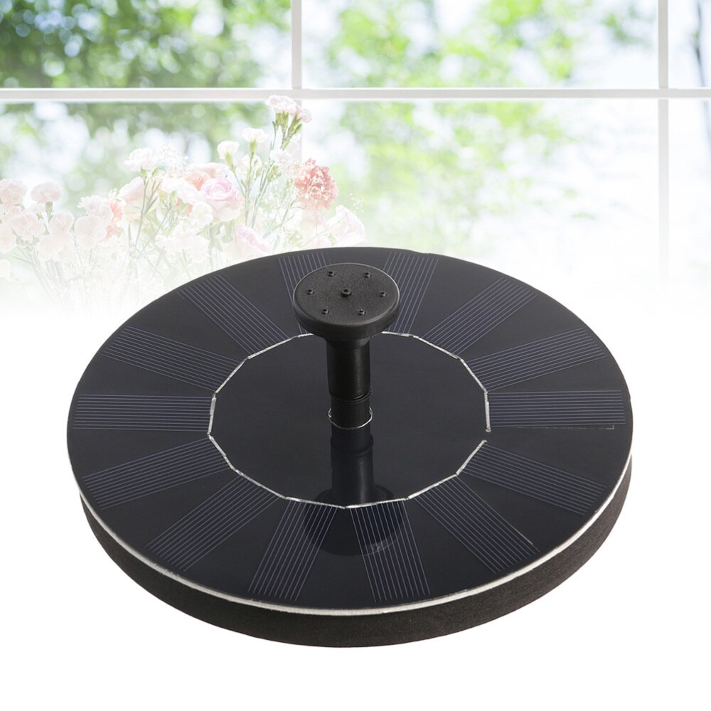 2.4W Solar Floating Fountain Solar Powered Fountain Pond Decoration Use Floating Fountain(Black)