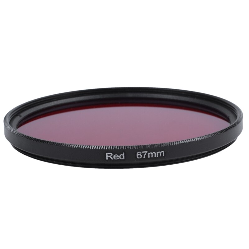 Filtre rouge complet de 67mm, lentille de caméra filetée par filtre de 67 mm
