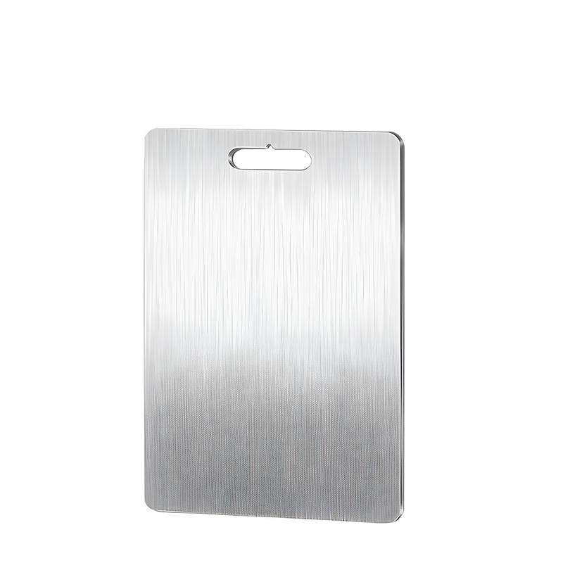 Tablas de cortar de titanio para cocina, tablero 316 para acero inoxidable 304, doble cara gruesa, alimentaria, portátil, para cortar carne y fruta: S / Gris claro