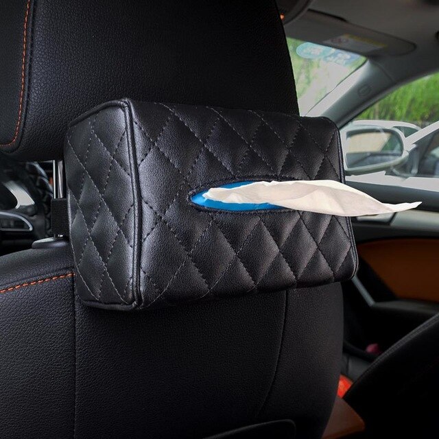 Owere-caja de papel tisú colgante para coche, soporte de papel para Fiat, Punto, Volkswagen, VW, Polo, Passat B7, B8, Golf 5, 6, 7, Tiguan, 1 unidad: Negro