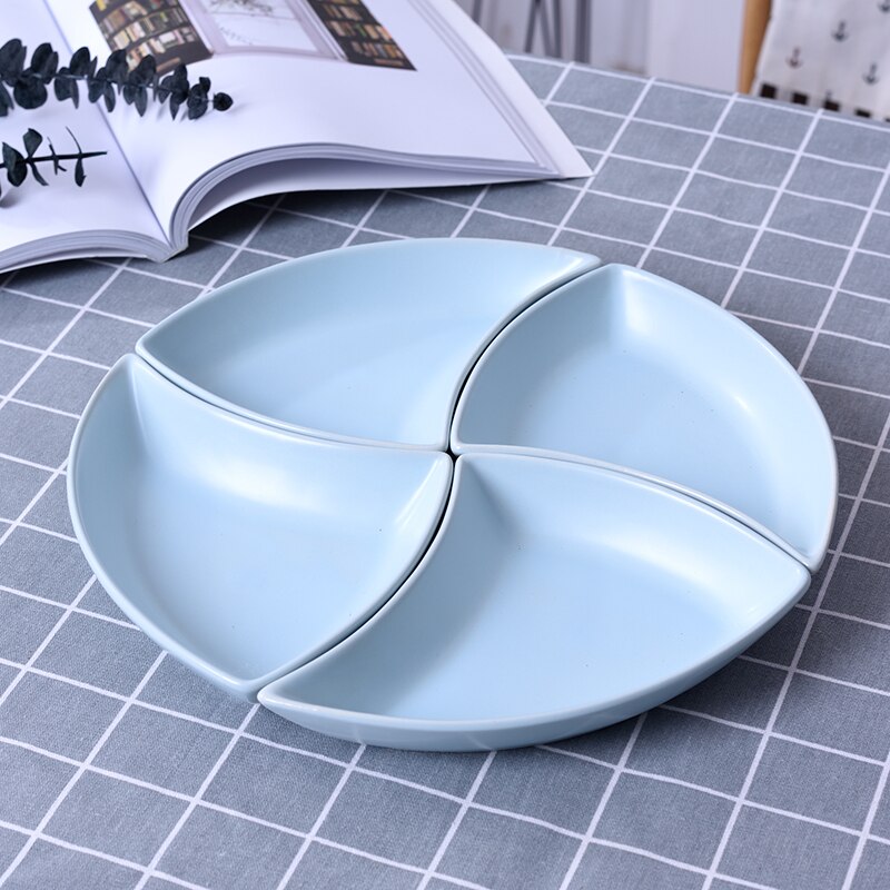 Multifunctionele keramiek Fruitschaal dessert Dessert Dienblad Plaat Snack Schotel 6 Compartimenten Creatieve Home Decoratie trinket dish: I