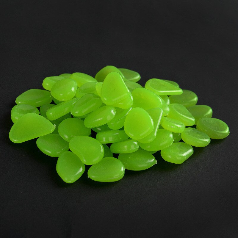 Piedras luminosas para decoración de jardín, guijarros decorativos que brillan en la oscuridad, para pecera al aire libre, piedras de guijarros, mezcla de colores para acuario, 50 Uds.