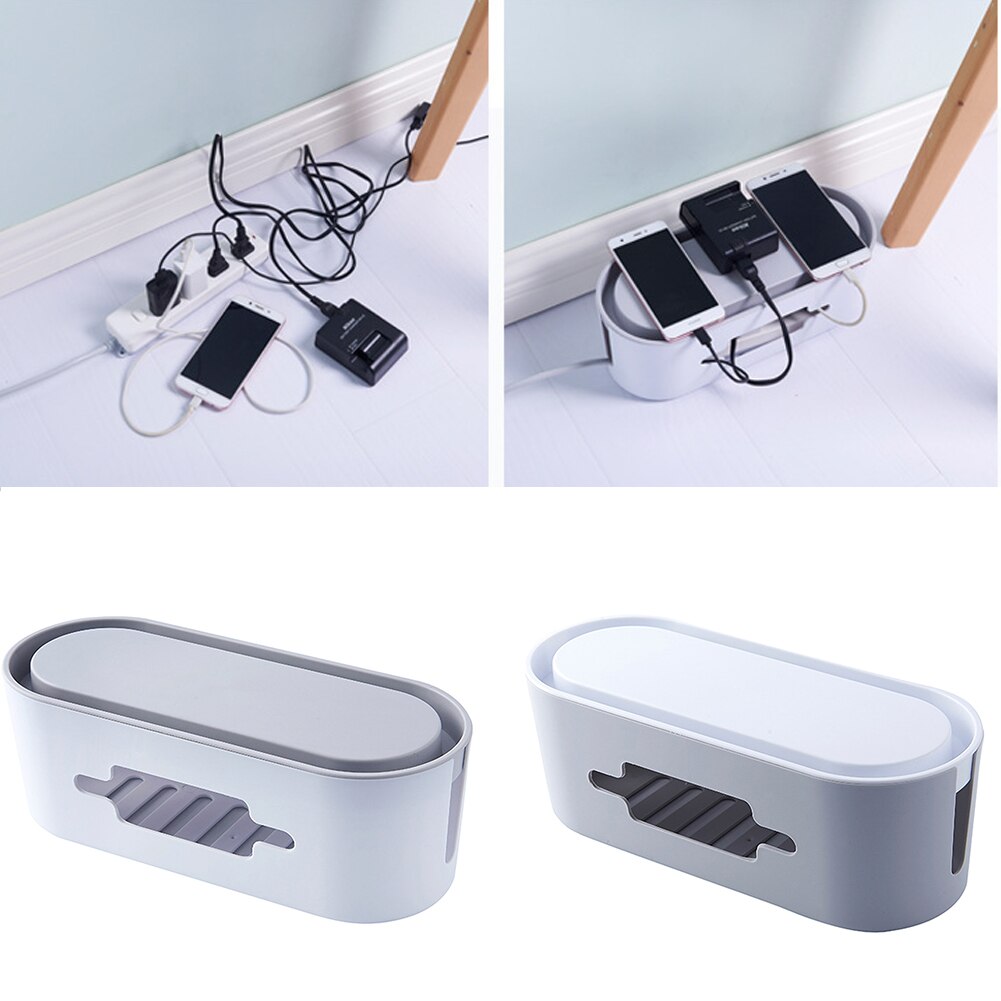 Power Socket Plug-In Board Plug-In Storage Box Wire Wireless Finishing Box With Mobile Phone Tablet Holder Stand