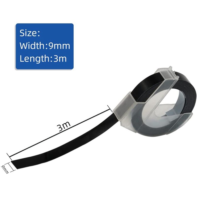 6 Stuks Label Tape Compatibel Met Dymo Embossing Label Tape Voor Dymo Label Maker 1880 Motex E-101 9Mm X