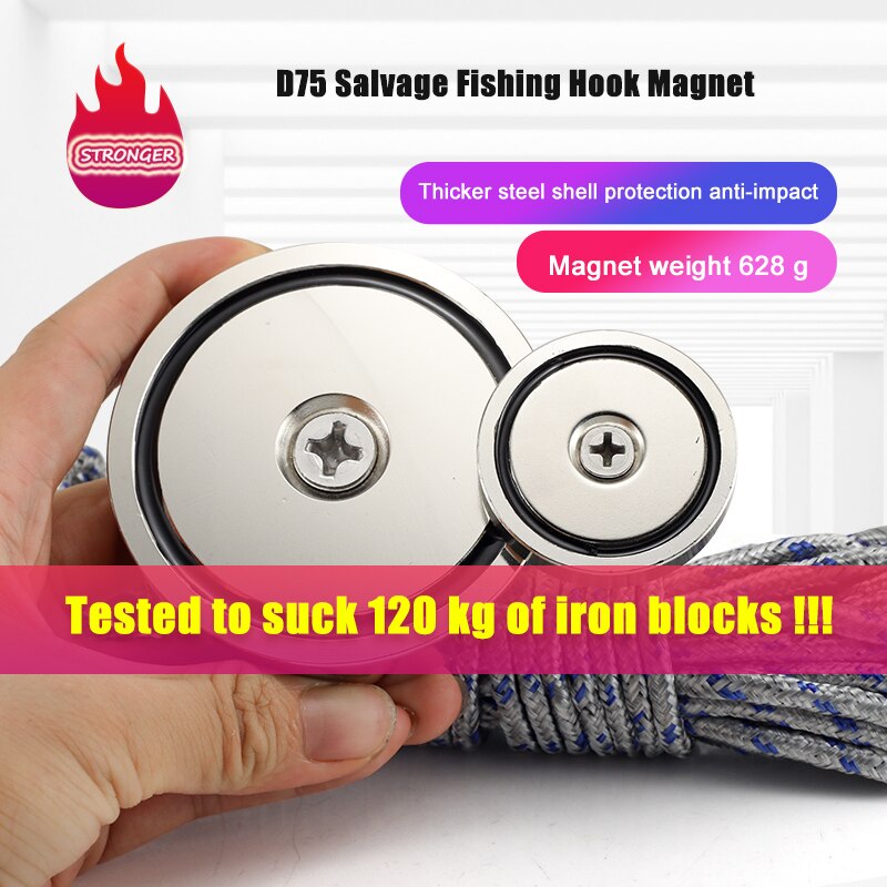 Superstarka räddningsmagneter grytfiskemagneter permanent kraftfull neodym  n52 djuphavsräddningsfiskekrokmagnet