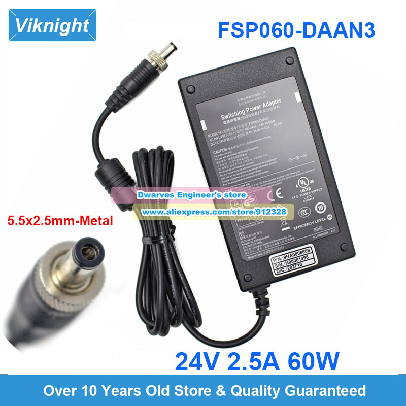 24V 2.5A 60W Switching Power Adapter FSP060-DAAN3 Laptop Charger FSP050-DAAN3 FSP060-RTAAN2 Power Supply 5.5x2.5mm