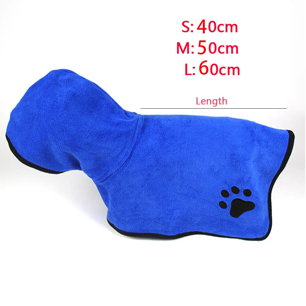 Toalla de microfibra para mascotas, albornoz superabsorbente para perros, Toalla de baño súper grueso, Toalla de baño para perros y gatos, ropa azul/café cálida para invierno