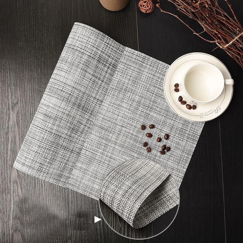45X30cm Kitchen Simple Pure Color Placemat PVC Dining Table Mat Table Placemats for Table Decoration Accessories Coaster Pad: C