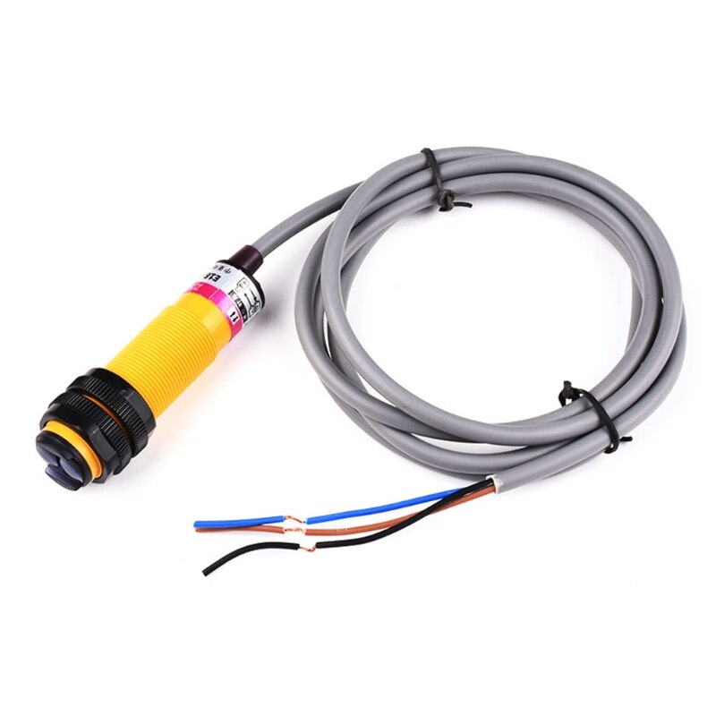 Smart Car Robot E18-D80NK Infrared Obstacle Avoidance Photoelectric Sensor Proximity Switch 80cm/31.5'' Detection Range Adjustab
