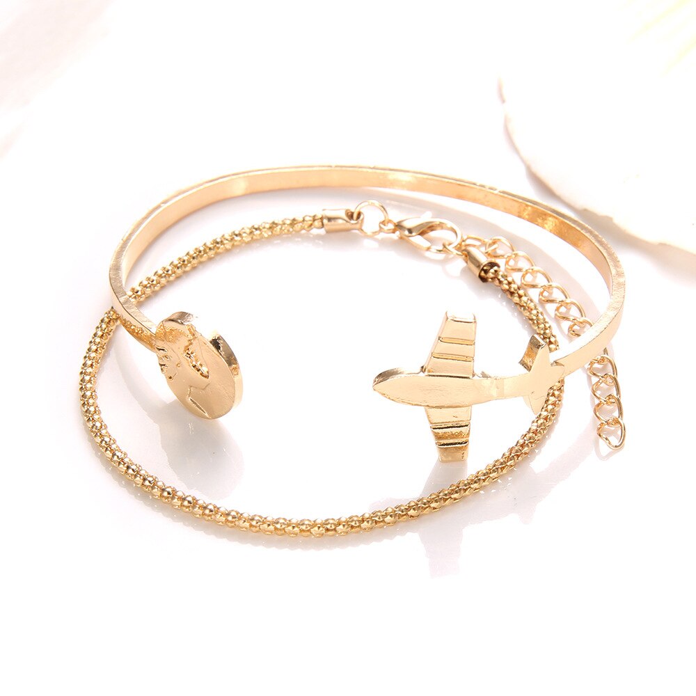 CANZE stile coreano nuovo braccialetto per le donne oro piccolo piano tendenza braccialetto accessori braccialetto 2 pezzi gioielli all&#39;ingrosso