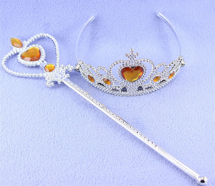 TOP Her. Zen Prinzessin Krone Hair Kinder Mädchen Geburtstag Kinder Haar Clip Tiara Zauberstab Sets Schmuck XRN15