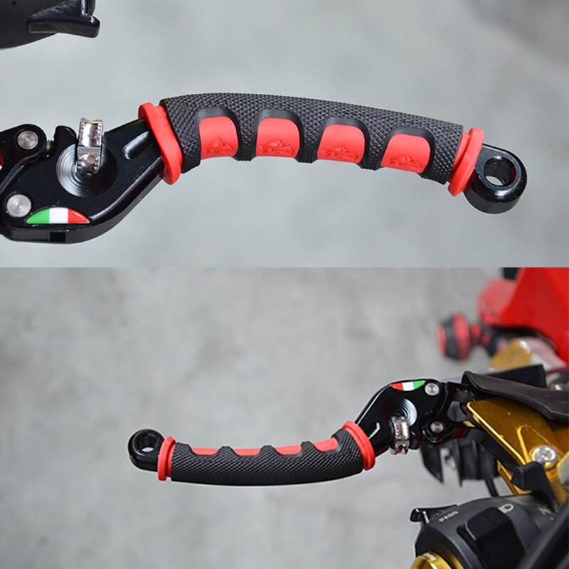 Mango de freno antideslizante rojo suave, funda de goma para protección de bicicleta de motocicleta, accesorios de motocicleta, engranaje protector