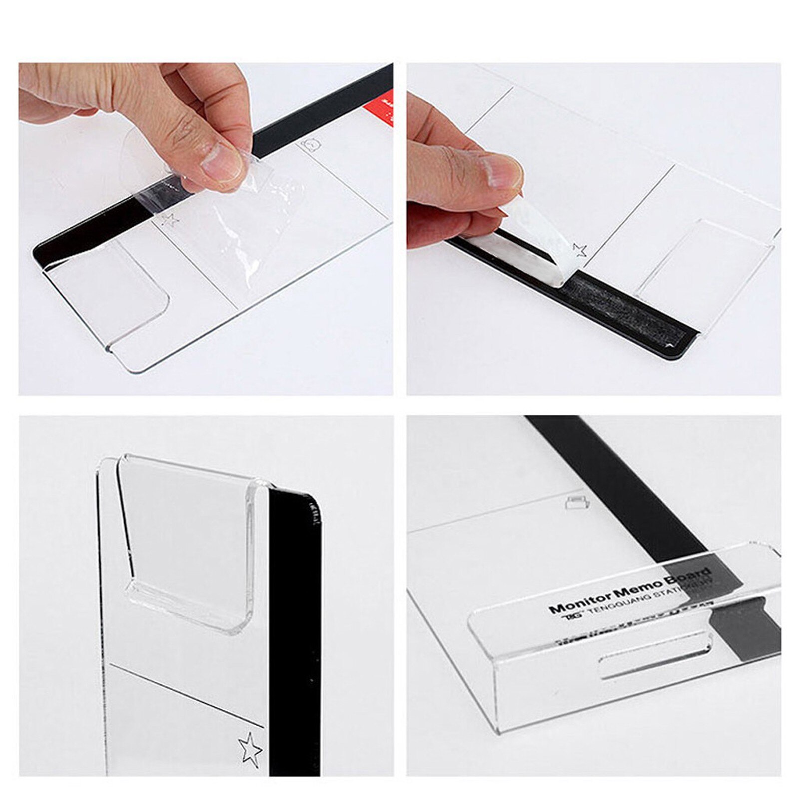 Computer Monitor Side Plate Attached Memo Computer Monitor Screen Memo Board Pads Side Panel Sticky Reminder Holders#g30