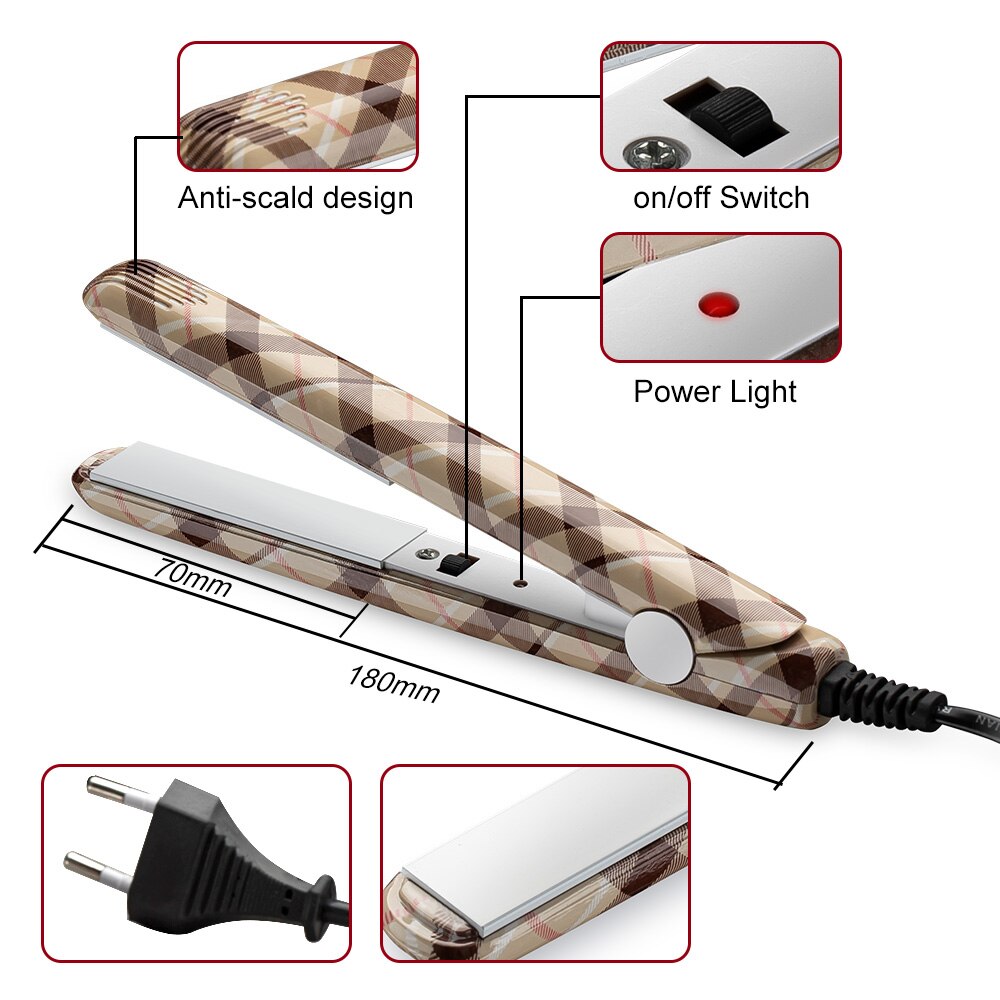 Electronic Ceramic Fast Hair Straightener Portable Mini Hair Flat Iron Wet/Dryer Straightening Irons EU