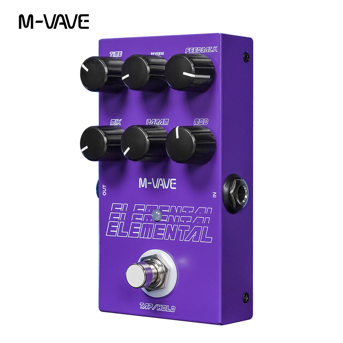 M-vave elemental digital delaypedal, delay gitarpedal, støtte for tap and hold-modus, , 9 forskjellige delay-effekter