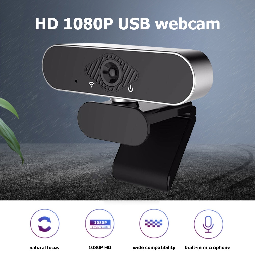 Computer Webcam with Built-in Microphone 2MP Full HD 1080P Widescreen Video Work Home Accessories USB Web Camera for PC