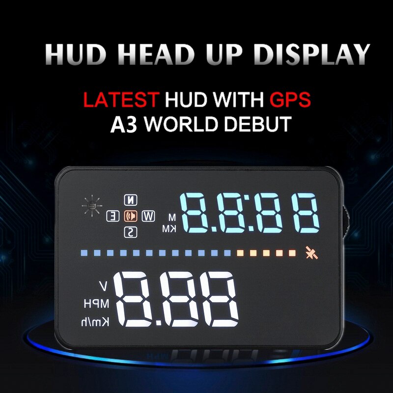 A3-OBD2-HUD Car head -up display OBD2 projection on the windshield car Digital speedometer Diagnostic Tool