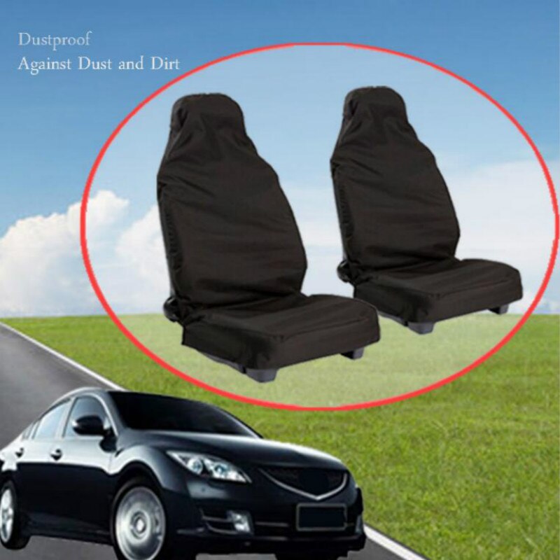 Funda Universal de poliéster para asiento delantero de furgoneta, protectores antideslizantes, a prueba de polvo, para coches, autobuses y furgonetas, 2 piezas