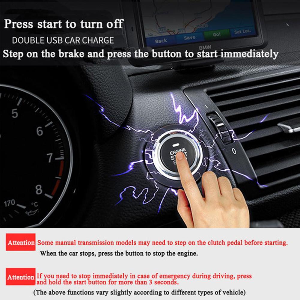 12v bil suv nøglefri indgangssystem motor start alarm system tryk på en knap start system fjernbetjening stop bil tilbehør