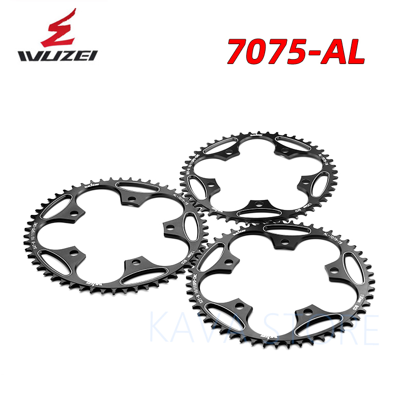 WUZEI Road Bike Chainwheel Folding 110/130 BCD Round Narrow Wide Sprockets 50/52/54/56/58/60T AL7075 Bicycle Chainring