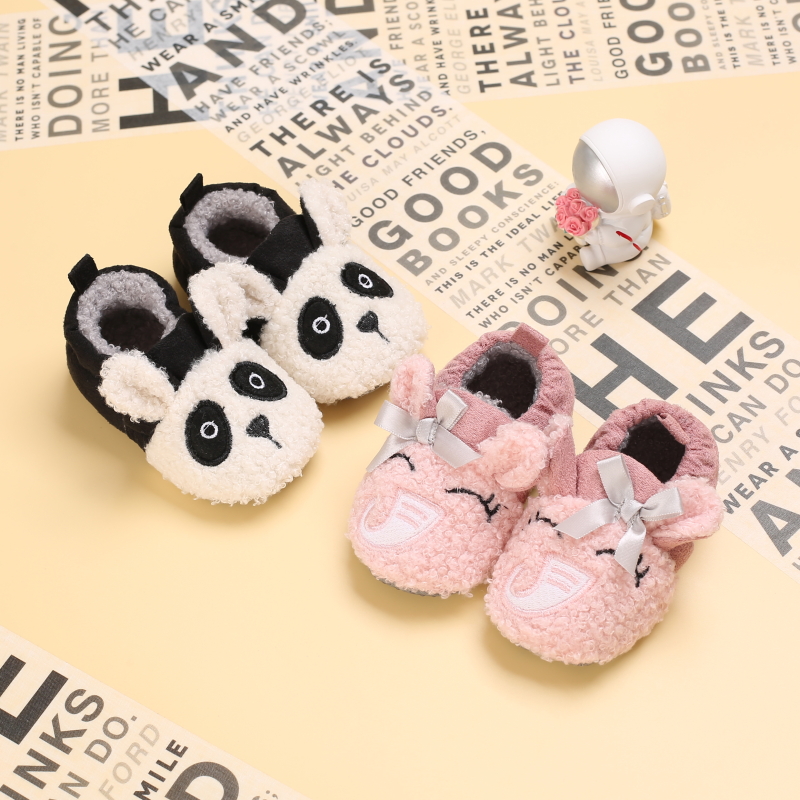 Spring And Autumn Soft Soled Shoes Boys And Girls Knitted Cartoon Rubber Soled Non Slip Shoes 0-18 Month Toddlers