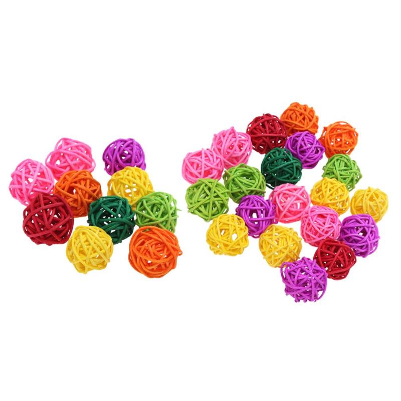 Pipifren 10/20 pces rattan papagaio bolas pássaro brinquedos lã bola pet gato mordida interativa resistente mastigar brinquedos para budgie gaiola jogando