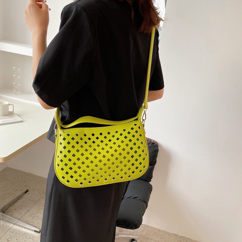 Handtassen Vrouwen Tassen Set Green Vintage Leather Schoudertassen Sac Vrouwelijke Holle Out Crossbody Tas Zomer Toevallige Tote