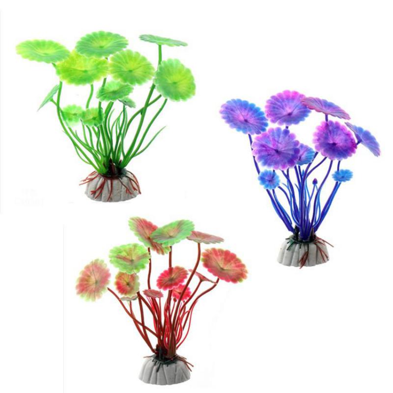 Bedste pris kunstig akvarie plante dekoration akvarium dykbar blomst græs ornament 10 stile valgfri 10-30cm